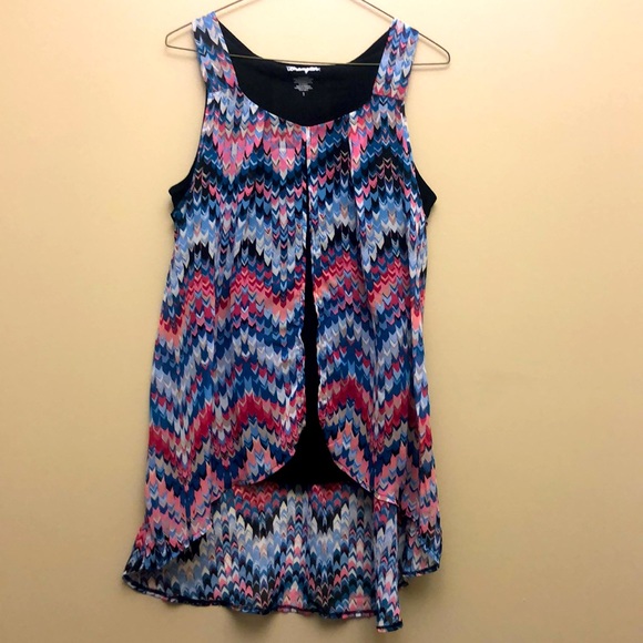 Wrangler High Low Layered Tank Top - Picture 1 of 9
